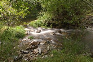 Aguas del Burbia en uno de sus rápidos próximos a Aira da Pedra, Villafranca del Bierzo, El Bierzo, León, Castilla y León, España.